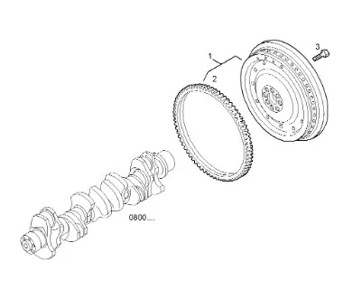 504095063 - Маховик в сборе ДВС Cursor13 T9,T9.505/St.