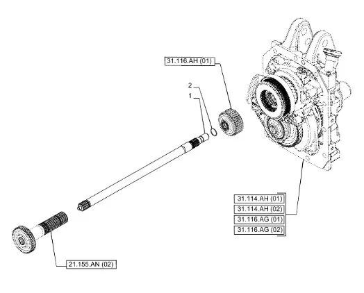 87372761 - вал коробки отбора мощности